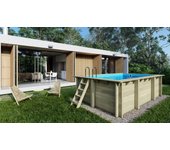 Piscina de madera aqua 4,65x2,85 - h.1,24 m vigas a encastrar - bas7306ospi - altanka