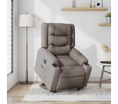 Sillón reclinable eléctrico en tejido color topo
