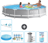 Paquete de piscina - intex - alrededor - 366x366x76 cm + accesorios a1904