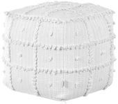 Beliani puf de algodón blanco 40 x 40 cm harnai