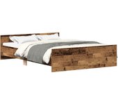 Estructura de cama sin colchón madera antigua 135x190 cm