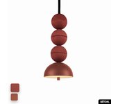 Lámpara colgante de hormigón - bosfor concrete | tierra roja | 3 bolas | led 14w