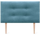 Dhome cabecero de tela aqualine pro con 2 hileras de botones y patas cabezal tapizado cama lujo (turquesa, 105cm)