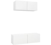 Mueble tv de aglomerado blanco de 2 piezas