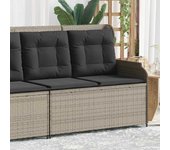 Maison exclusive - sillón reclinable de jardín con cojines ratán sintético gris