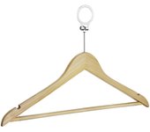 Percha armario madera con anilla tipo hotel 4 piezas marca wenko
