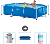 Paquete de piscina - intex - rectángulo - 260x160x65 cm + accesorios cb75