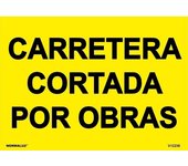 Señales viales de pvc carretera cortada por obras 500 x 700 mm sekureco