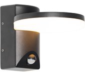 Lámpara de pared exterior negra con led ip54 sensor de movimiento - esmee
