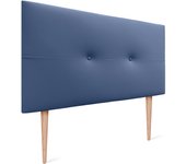 Dhome cabecero de polipiel pro con patas cabeceros cabezal tapizado cama lujo (azul, 105cm)