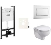Bastidor jika pack cisterna empotrada y pulsador blanco brillo con inodoro suspendido kolo rekord