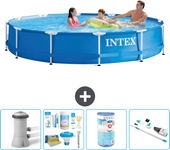 Paquete de piscina - intex - alrededor - 366x366x76 cm + accesorios a1778