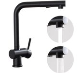 Cecipa max mezclador de fregadero de cocina negro con rociador extraíble - 2 modos de rociado - grifos de cocina de acero inoxidable, modelo ue
