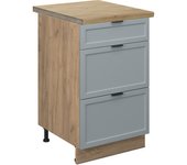 Vicco mueble bajo de cocina fame-line, azul claro-gris, 50 cm , et roble
