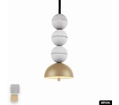 Lámpara colgante de hormigón - bosfor concrete | blanco - almendra | 3 bolas | led 14w