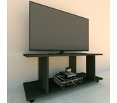 Mesa baja con ruedas madera fsc® mod. pilar. henor. 110x40x45.5 grafito.