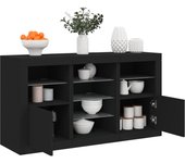 Aparador | aparador de comedor | armario de cocina con luces led negro 123x37x67 cm cfw45462