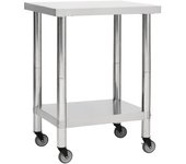 Maison exclusive - mesa de trabajo para cocina con ruedas acero inox 80x30x85 cm