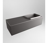 Mondiaz erin 120cm mueble de baño color dark grey con 1 cajón. con lavabo ridge derecho sin orificios color dark grey