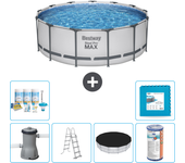 Paquete de piscina - bestway - alrededor - 427x427x84 cm + accesorios cb30