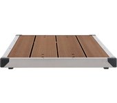 Plato de ducha de jardín wpc acero inoxidable marrón 110x62 cm