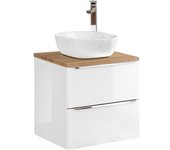 Mueble lavabo individual 60cm april blanco y madera