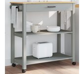 Carro de cocina monza 84x40x90 cm madera maciza de pino