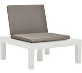 Mobiliario de jardín sillas y cojines 2 uds plástico blanco