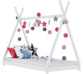 Estructura de cama infantil blanco madera maciza de pino 80x160 cm
