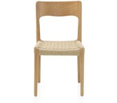 Pack 4 sillones de madera de fresno con asiento trenzado