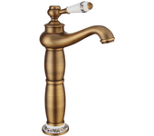 Grifo mezclador de lavabo, grifo de baño, grifo retro de lavabo con agua fría y caliente ajustable - sin manguera de suministro de agua