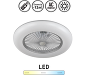 Ventilador de techo con luz ac con mando peri plata 55 cm solo verano color luz regulable