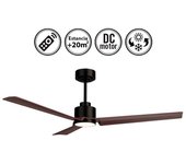 Ventilador de techo con luz silencioso dc con mando anne negro 127 cm invierno-verano