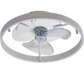 Lindby ventilador de techo led momitu, blanco, aluminio, ø 14 cm, ventilador