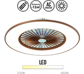 Ventilador de techo con luz serie bofu color marron