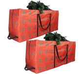 2 bolsas de almacenamiento para árboles de navidad, bolsa de almacenamiento impermeable para árboles de navidad artificiales, 122 x 38 x 51 cm