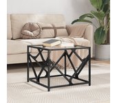Mesa de centro con tapa de cristal transparente 50x50x41 cm acero