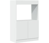 Aparador alto | aparador de comedor | armario de cocina madera ingeniería blanco 63x33x100 cm cfw80562