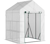 Invernadero de jardín outsunny pe, acero blanco 143x143x195 cm