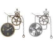 Reloj de pared dkd home decor engranajes 50 x 7 x 62 cm cristal hierro (2 unidades)