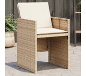 Vidaxl sillas de jardín con cojines 4 uds ratán sintético beige