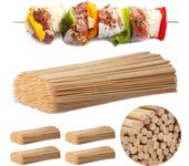 Relaxdays juego de 2500 brochetas barbacoa, bambú, marrón, 30 cm x 4 mm