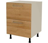 Mueble de cocina bajo cacerolero en gris cream y roble vega. 85 cm(alto)60 cm(ancho)60 cm(