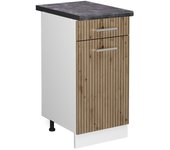 Vicco mueble bajo de cocina r-line, roble artesanal, 40 cm , et antracita