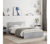 Estructura de cama sin colchón gris cemento 135x190 cm
