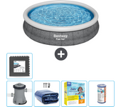 Paquete de piscina - bestway - alrededor - 366x366x76 cm + accesorios cb18