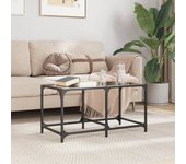 Mesa de centro con tapa de cristal negro 78,5x40x40 cm acero