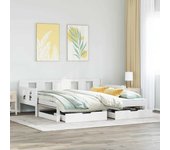 Vidaxl sofá cama nido con cajones sin colchón blanco 90x200 cm