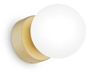 Ideal lux perlage lámpara de pared de latón, con pantalla de vidrio
