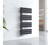 Emke panel plano secador de toallas de agua caliente, secador de toallas conexión lateral para, negro 1041x500mm 529watts